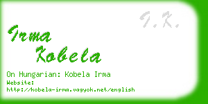 irma kobela business card